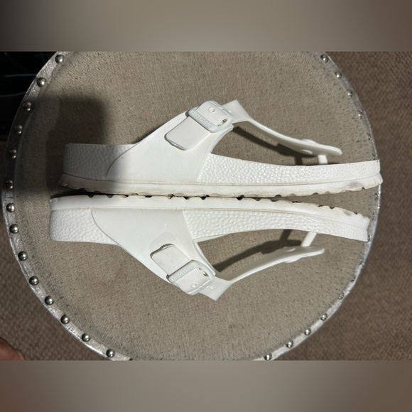 White Rubber Birkenstock Between The Toe Slides/Sandals - Picture 3 of 5
